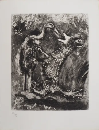 Stich Chagall - Le loup et la cigogne