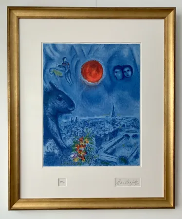 Lithographie Chagall - Le Soleil de Paris
