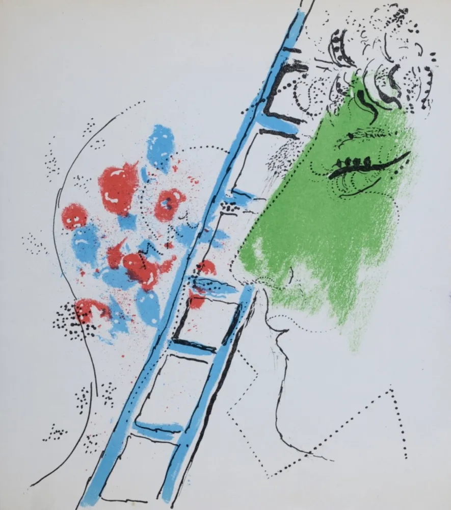 Lithographie Chagall - L'échelle
