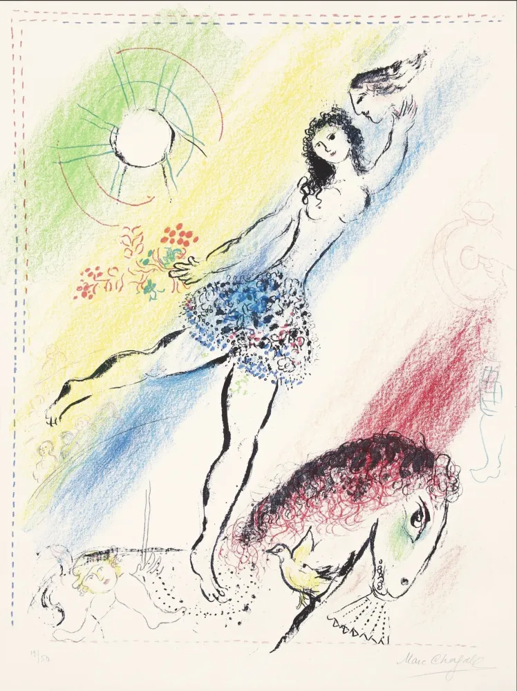 Lithographie Chagall -  L’Écuyère