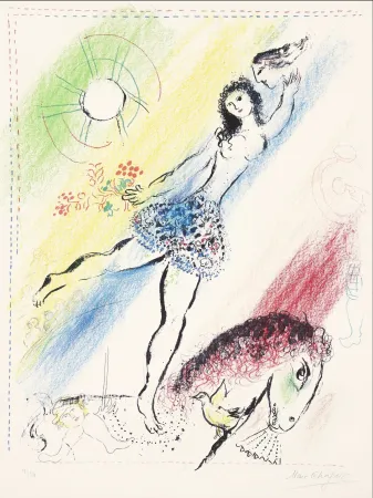 Lithographie Chagall -  L’Écuyère