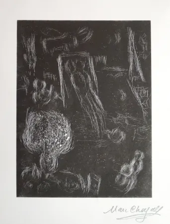 Linolschnitt Chagall - L'envol