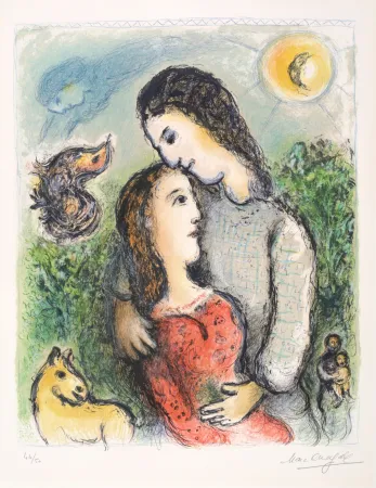 Lithographie Chagall - Les Adolescents