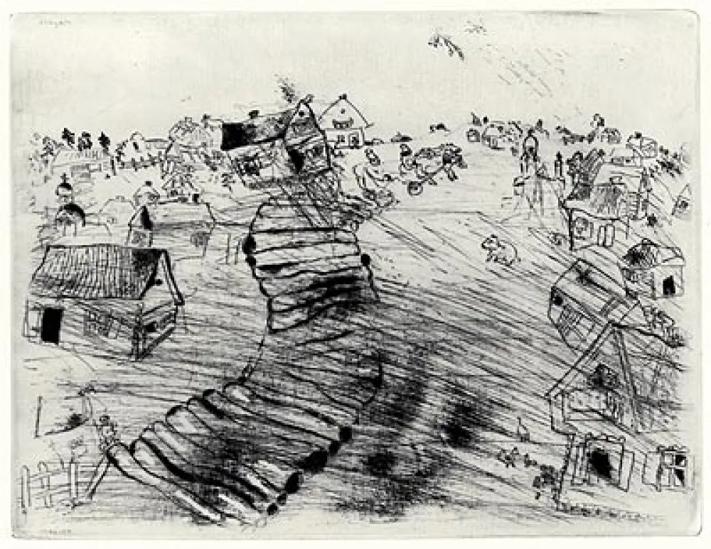 Radierung Chagall - Les Ames Mortes