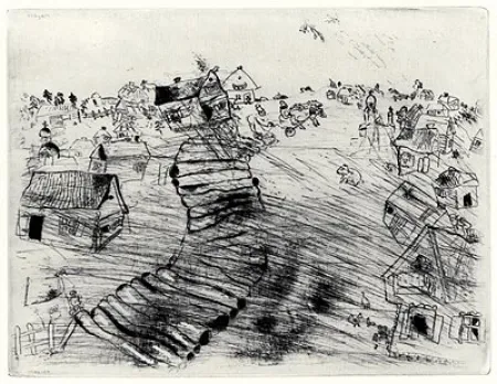 Radierung Chagall - Les Ames Mortes