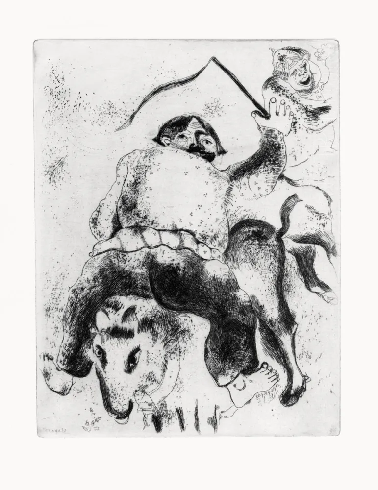 Radierung Chagall - Les Ames mortes