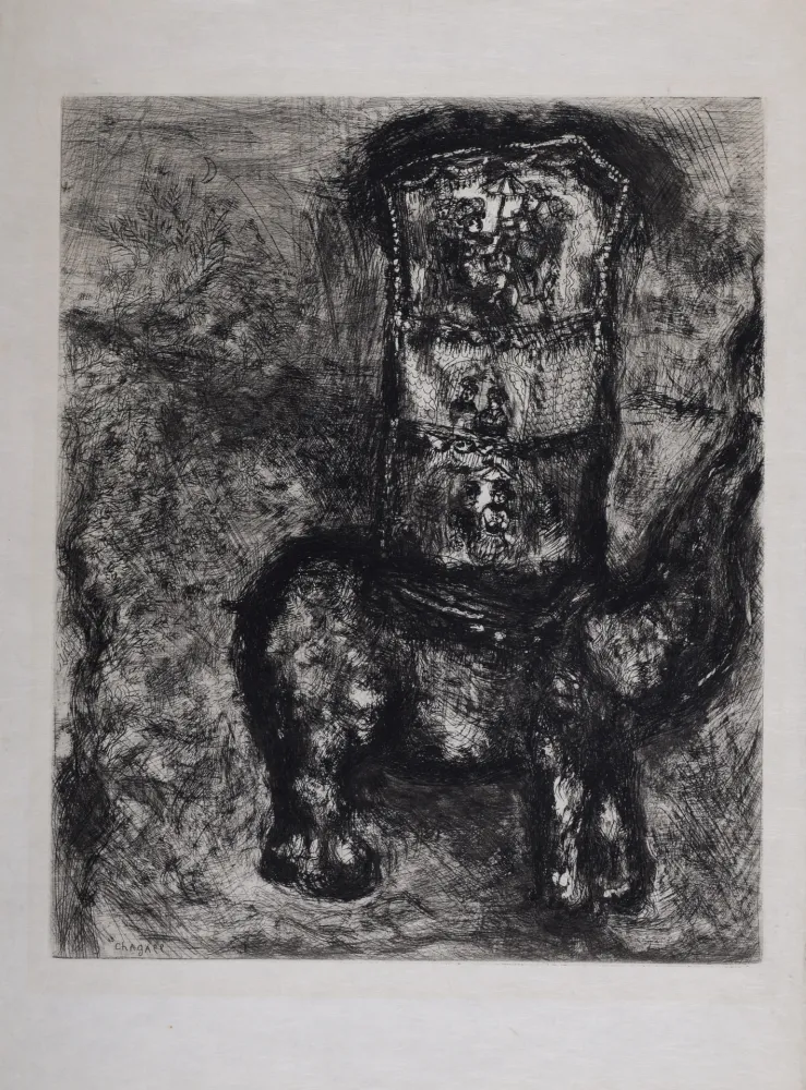 Stich Chagall - Les Fables de La Fontaine : Le Rat et l'Éléphant, 1952