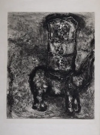 Stich Chagall - Les Fables de La Fontaine : Le Rat et l'Éléphant, 1952