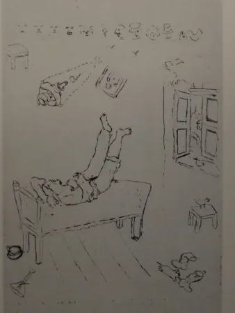 Radierung Chagall - Les sept Peches Capitaux: La Paresse 1