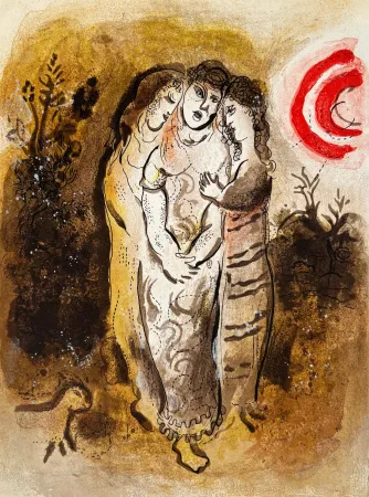 Lithographie Chagall - Naomi and her Daughters-in-Law