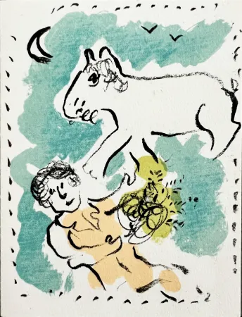 Lithographie Chagall - New Year's Card