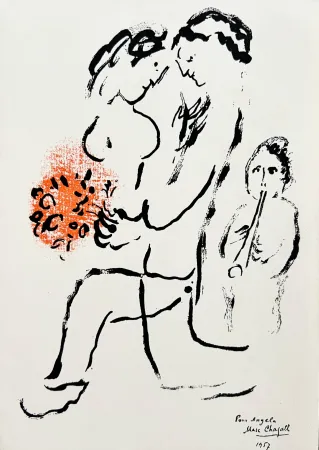 Lithographie Chagall - New Year's Card