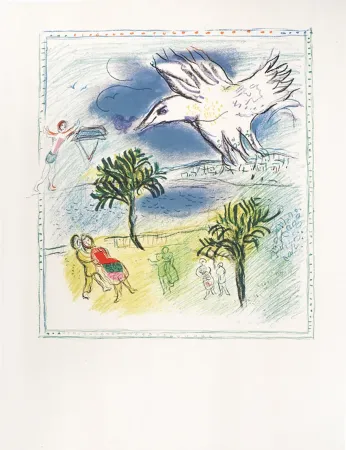 Lithographie Chagall - Nice, la grande corniche