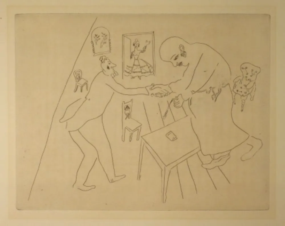 Radierung Chagall - (Nicolas Gogol, Les Ames Mortes,12)