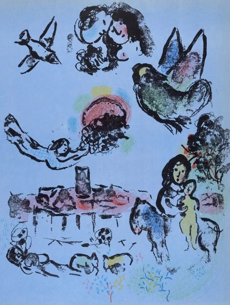 Lithographie Chagall - Nocturne in Vence 1963 