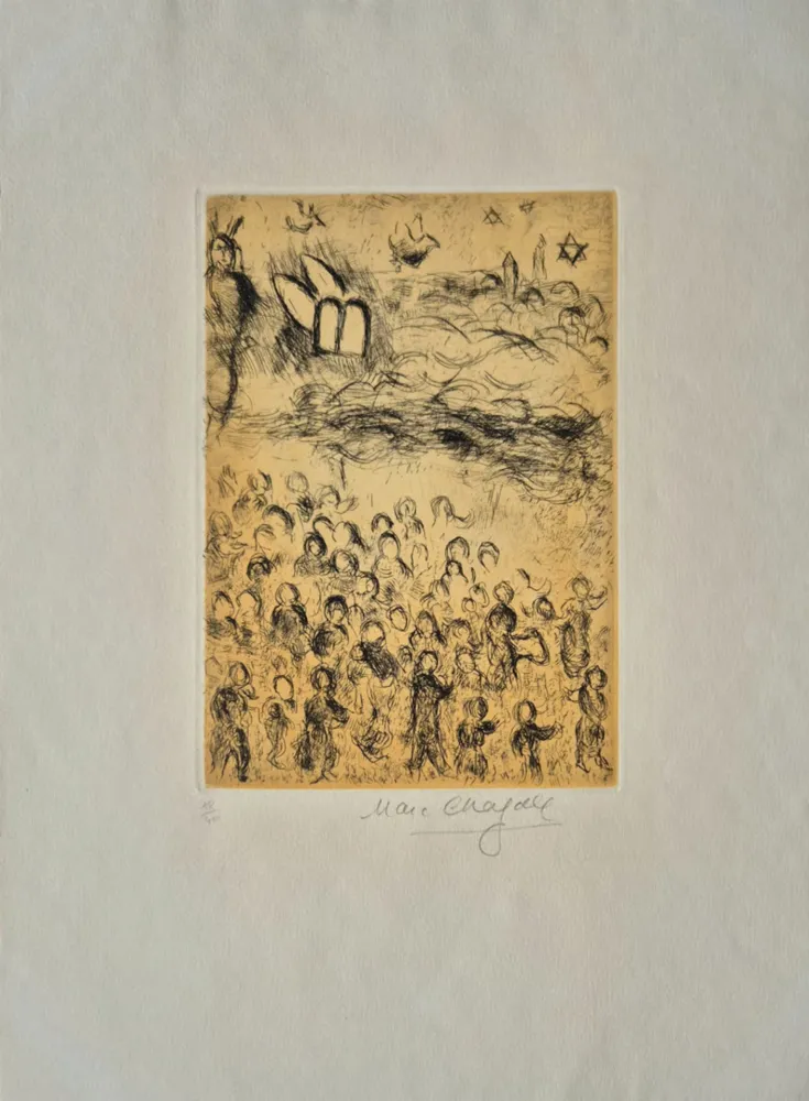 Radierung Und Aquatinta Chagall - Plate 26, from Psalms of David