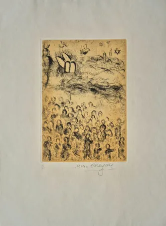Radierung Und Aquatinta Chagall - Plate 26, from Psalms of David