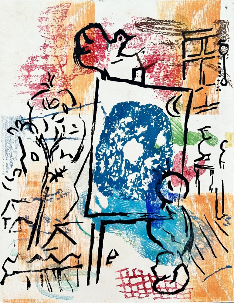 Holzschnitt Chagall - Poèmes, Planche II (trial proof)