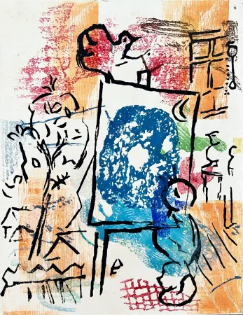 Holzschnitt Chagall - Poèmes, Planche II (trial proof)