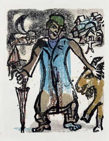 Holzschnitt Chagall - Poèmes, Planche XVII