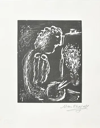 Linolschnitt Chagall - Pour Vava, planche 1