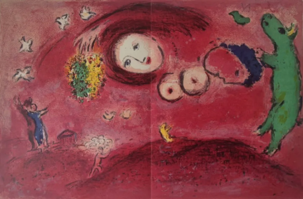 Lithographie Chagall - Printemps au Pré (from Daphnis and Chloe)