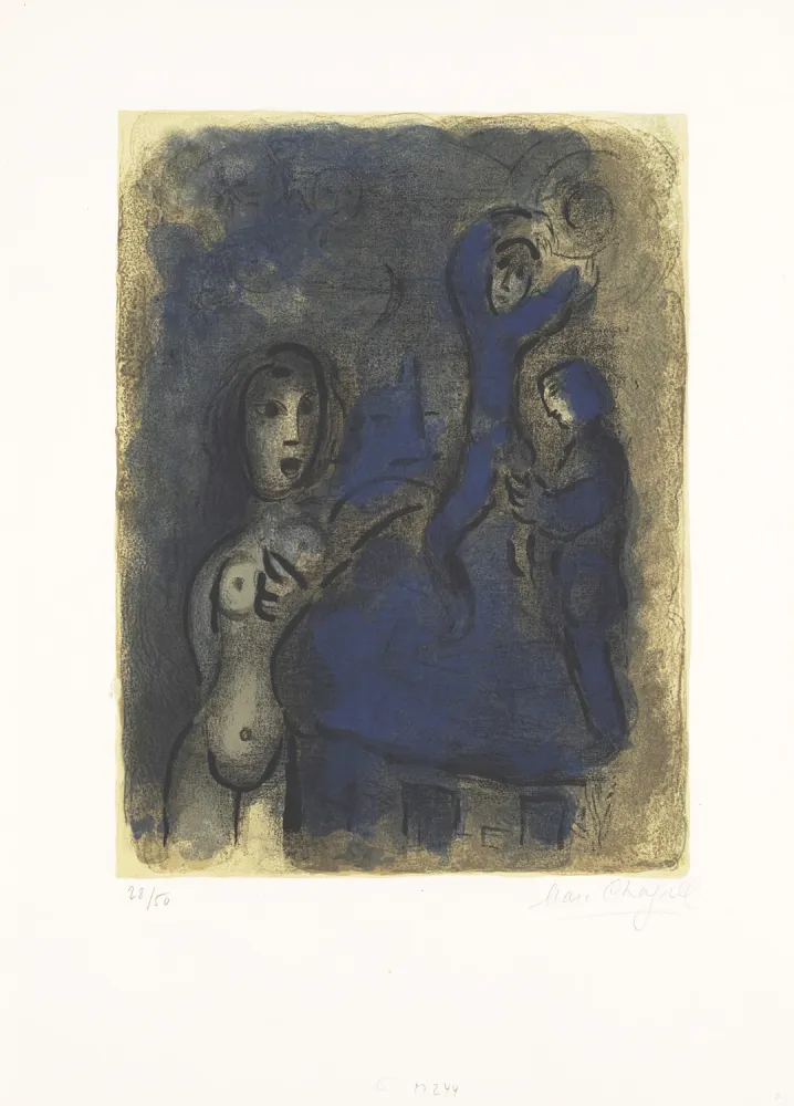 Lithographie Chagall - Rahab et les espions de Jéricho 