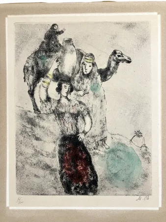 Radierung Chagall - Rebecca à la fontaine circa 1931-1939
