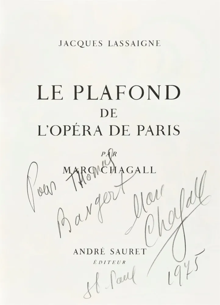 Illustriertes Buch Chagall - Signed and dedicated-Le Plafond de l’Opéra de Paris