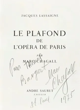 Illustriertes Buch Chagall - Signed and dedicated-Le Plafond de l’Opéra de Paris