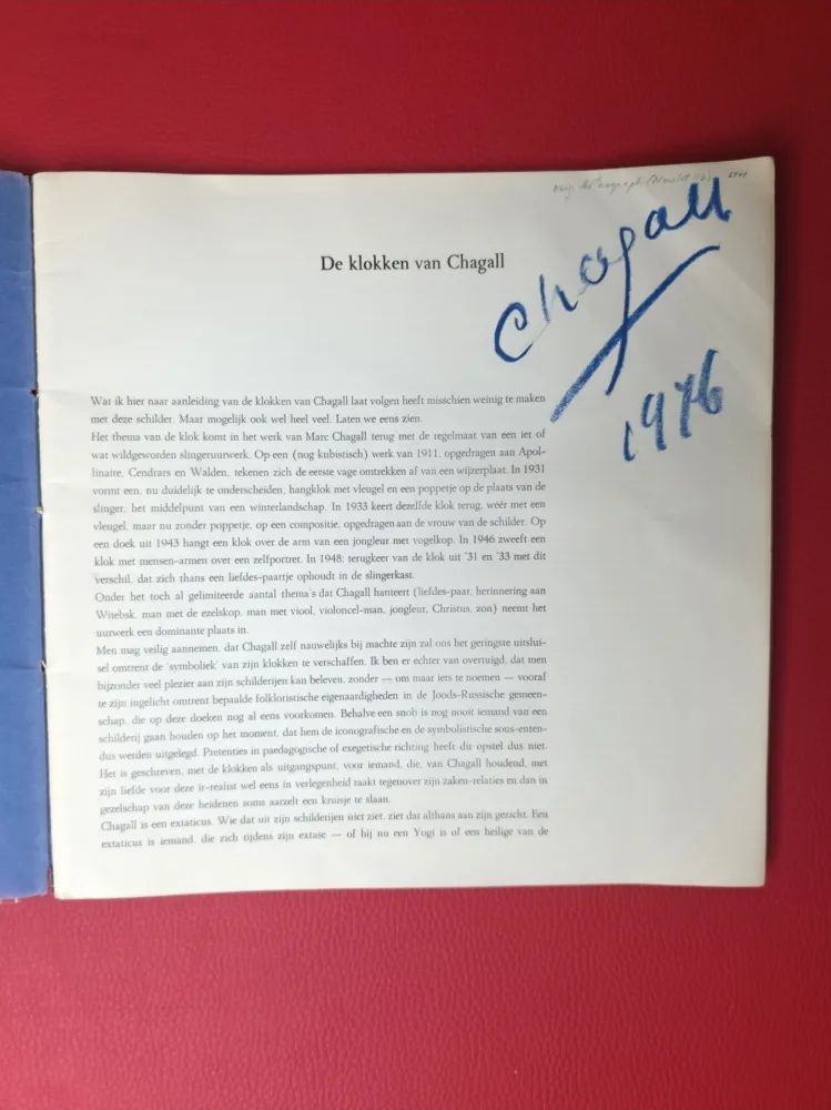 Illustriertes Buch Chagall - Signed - De klokken van Chagall