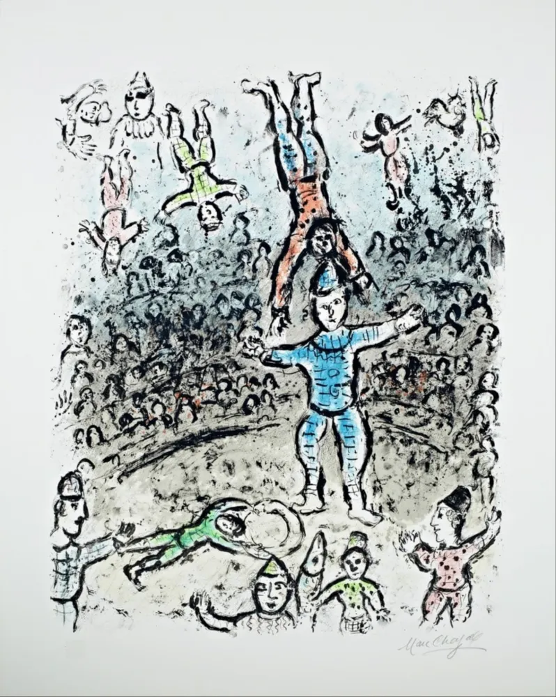 Lithographie Chagall - The Acrobats