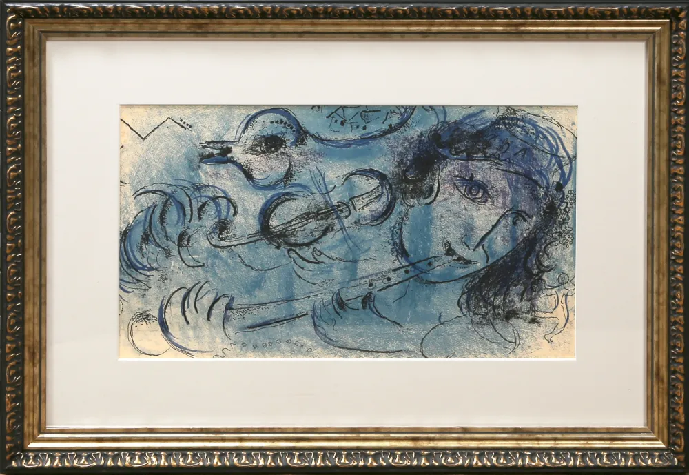 Lithographie Chagall - The Flute Player