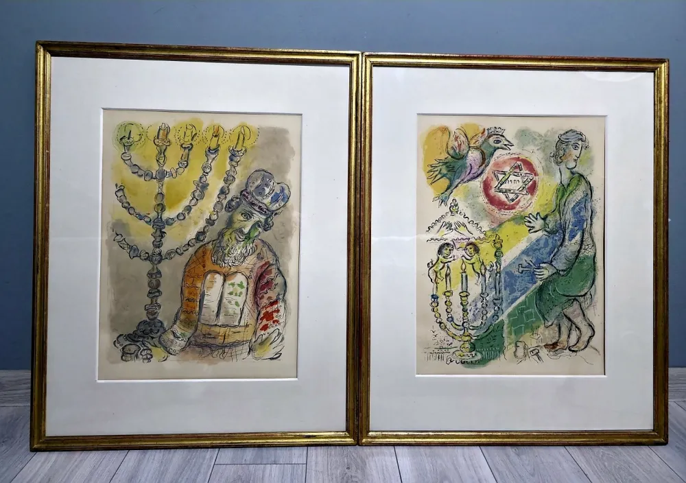 Lithographie Chagall - The Story of Exodus- 2 Plates 