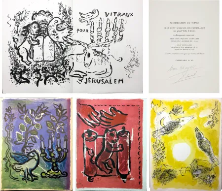 Illustriertes Buch Chagall - VITRAUX POUR JÉRUSALEM (THE JERUSALEM WINDOWS) DE LUXE EDITION SIGNED BY MARC CHAGALL.