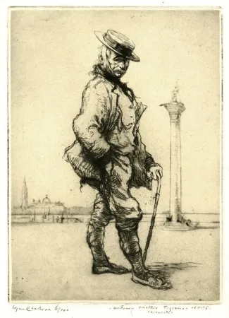 Radierung Chahine - Antonio Vecchio Tiziano, Venise