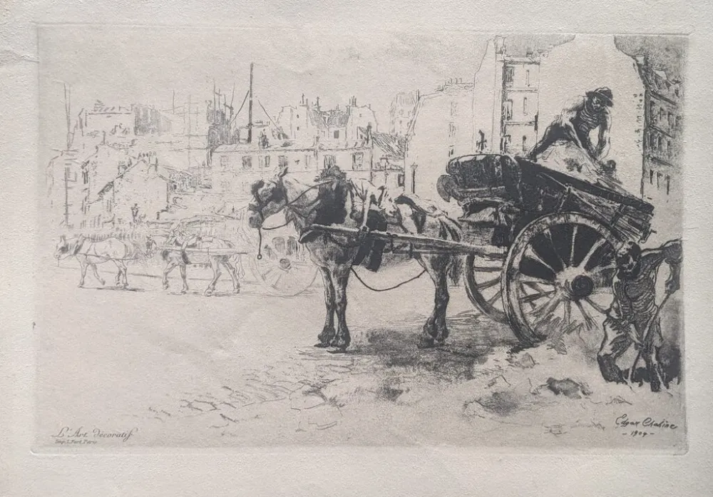 Radierung Und Aquatinta Chahine - Les Terrassiers