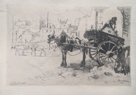 Radierung Und Aquatinta Chahine - Les Terrassiers