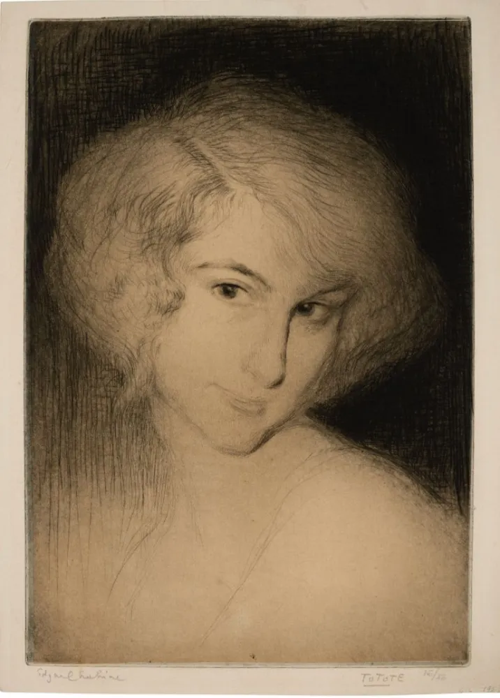 Kaltnadelradierung Chahine - Tototte