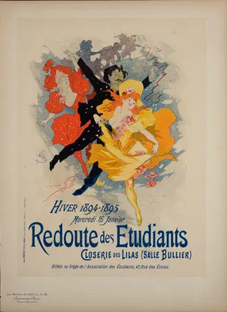 Lithographie Cheret - Les Maîtres de l'Affiche : Redoute des Étudiants, 1897