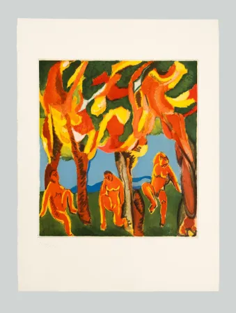 Radierung Und Aquatinta Chia - Figure nel bosco