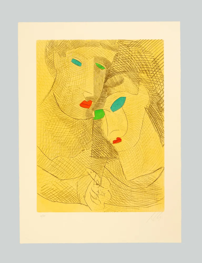 Radierung Und Aquatinta Chia - Improvvisazioni su Leonardo (D)