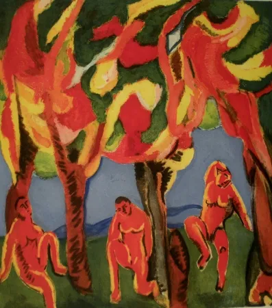 Radierung Und Aquatinta Chia - Uomini Rossi