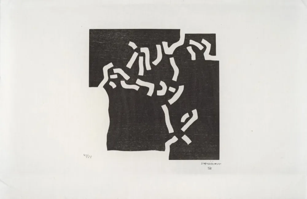 Holzschnitt Chillida - Beltza II