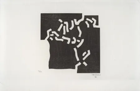 Holzschnitt Chillida - Beltza II