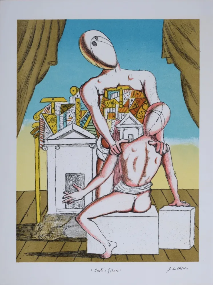 Lithographie Chirico (De) - Oreste et Pilade
