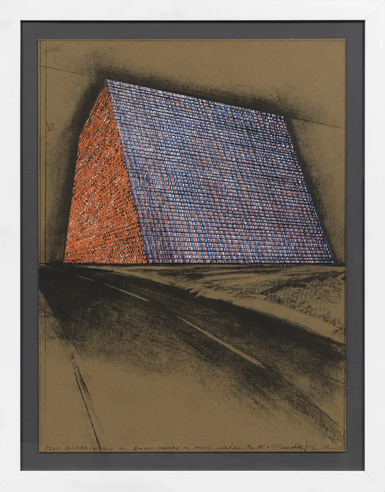 Lithographie Christo - Texas Mastaba