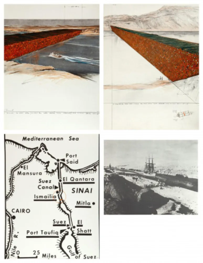 Siebdruck Christo - Wall of 10 Million Oil Drums, Project for the Suez Canal