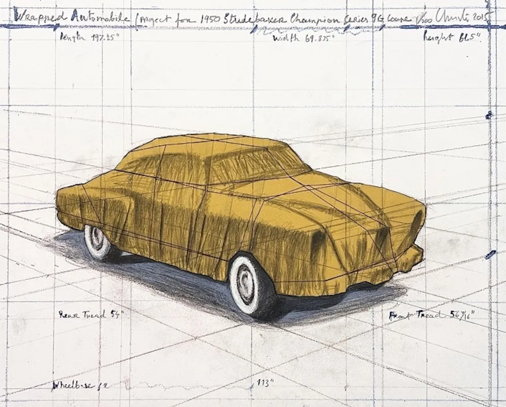 Lithographie Christo - Wrapped Automobile, Project for Studebaker