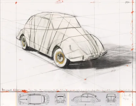 Siebdruck Christo - Wrapped Volkswagen, Project for 1961 Volkswagen Beetle Saloon